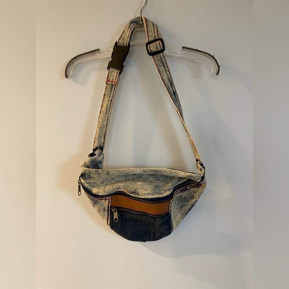 Denim and leather belt/shoulder Bag